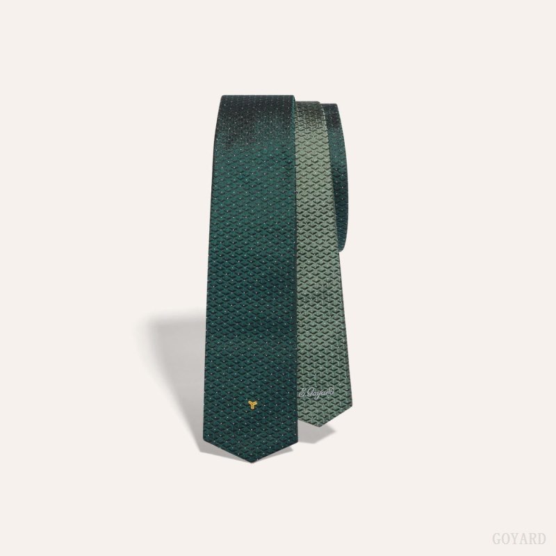 Gravatas Goyard Eldredge Bicolore tie Verdes | GY-AWT5031