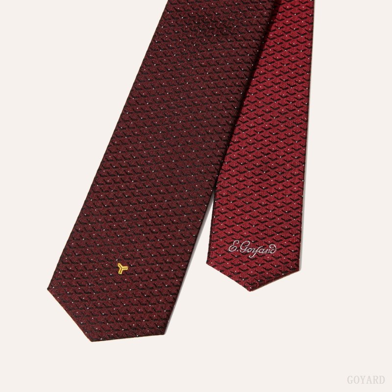 Gravatas Goyard Eldredge Bicolore tie Vermelhas Escuro Vermelhas | GY-QHQ6240