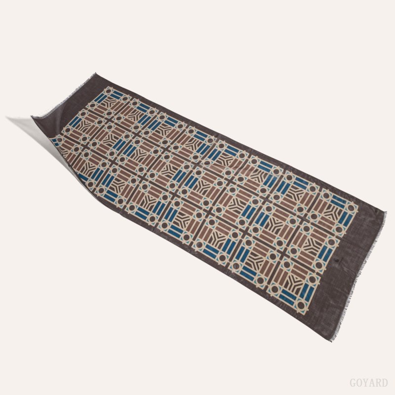 Lenços Goyard Muffler N°4 Cinzentas Bege | GY-NNX5592