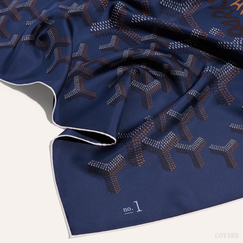 Lenços Goyard SCARF N°1 Azul Marinho Azuis | GY-BIM3567