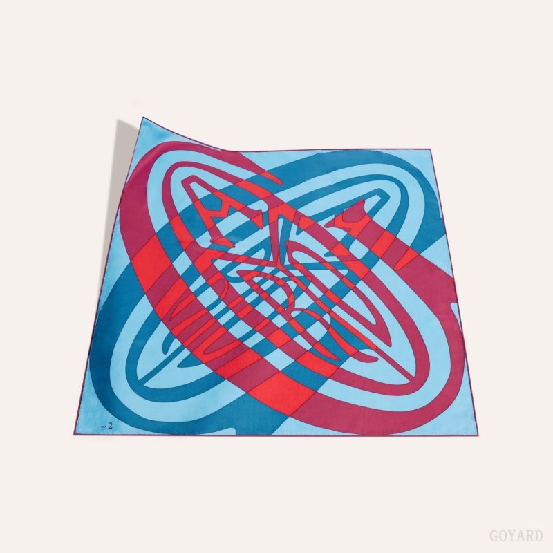 Lenços Goyard SCARF N°2 Azuis Vermelhas | GY-JHL2875