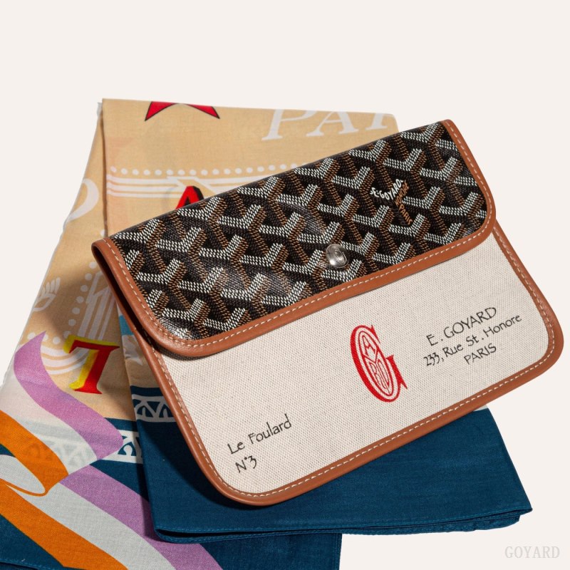 Lenços Goyard SCARF N°3 Azul Marinho Azuis Bege | GY-IZW1977