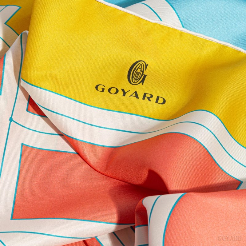 Lenços Goyard SCARF N°4 Laranja Azuis Amarelas | GY-SAQ3245