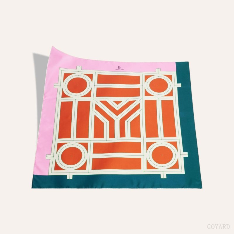 Lenços Goyard SCARF N°4 Rosa Vermelhas | GY-FWO6388