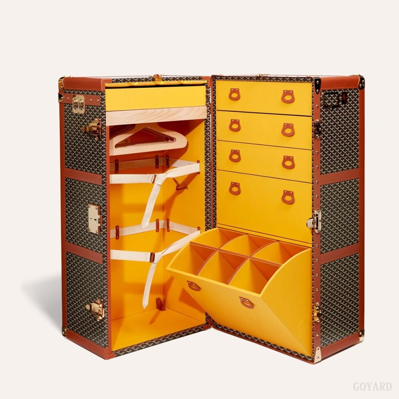 Mala Goyard ARMOIRE TRUNK Pretas Marrom | GY-QYP6811