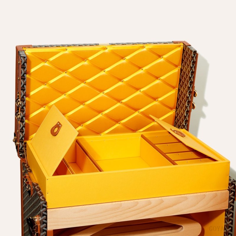 Mala Goyard ARMOIRE TRUNK Pretas Marrom | GY-QYP6811