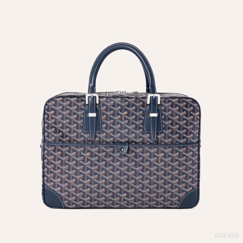 Pasta Goyard Ambassade MM Document Case Azul Marinho Azuis | GY-CDQ1978