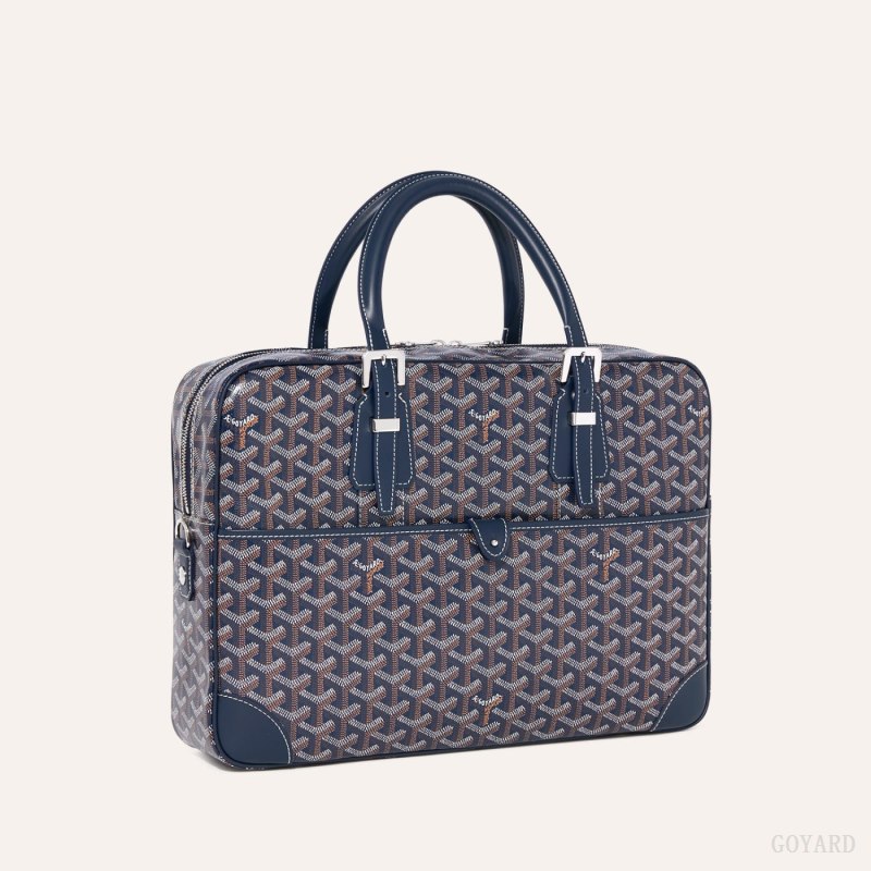 Pasta Goyard Ambassade MM Document Case Azul Marinho Azuis | GY-CDQ1978