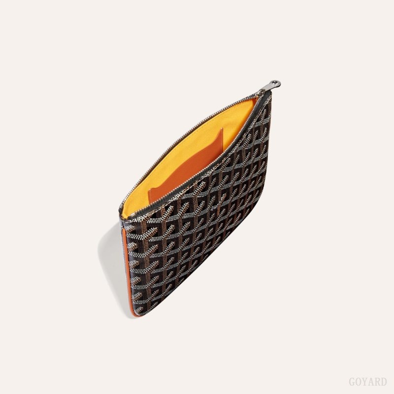 Pequenos Artigos de Couro Goyard SÉNAT PM POCKET Pretas Marrom | GY-YRV7587