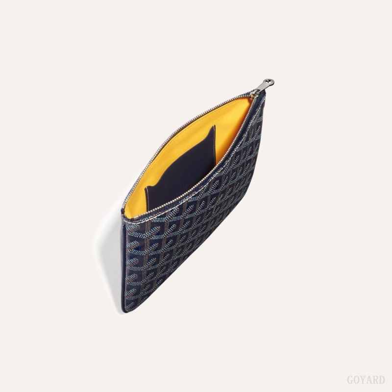 Pequenos Artigos de Couro Goyard SÉNAT PM POCKET Azul Marinho Azuis | GY-AIZ1115